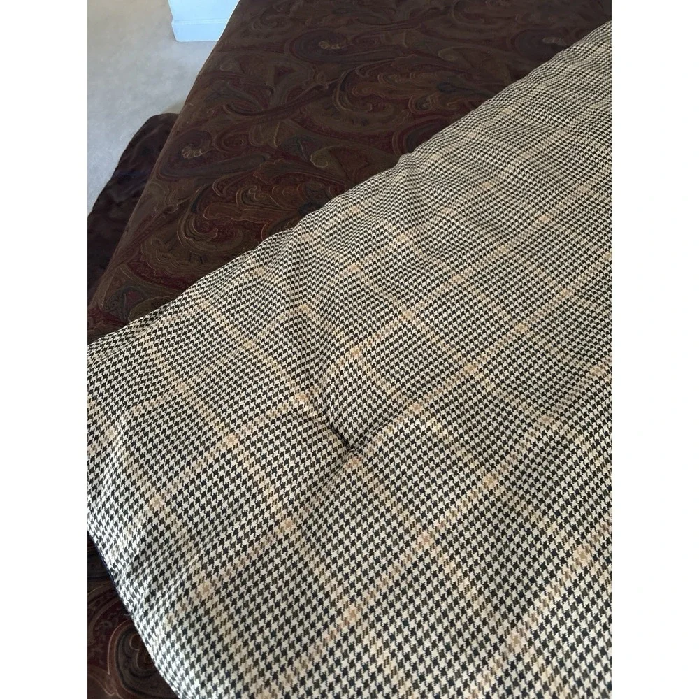 Vintage Ralph Lauren Reversible Queen Full Comforter Navy piping